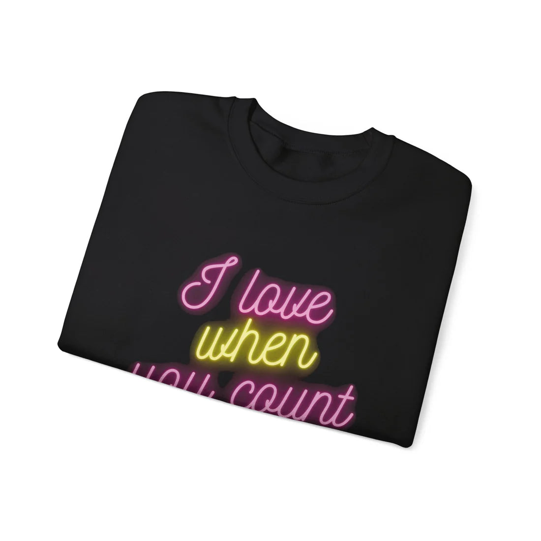 Sweat-shirt ras du cou unisexe Heavy Blend™ « J'adore quand tu me comptes »