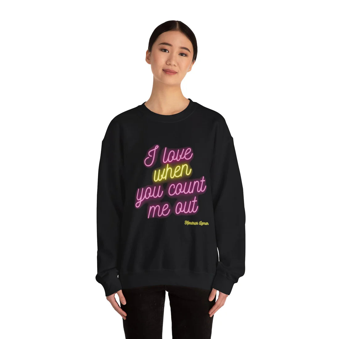 Sweat-shirt ras du cou unisexe Heavy Blend™ « J'adore quand tu me comptes »