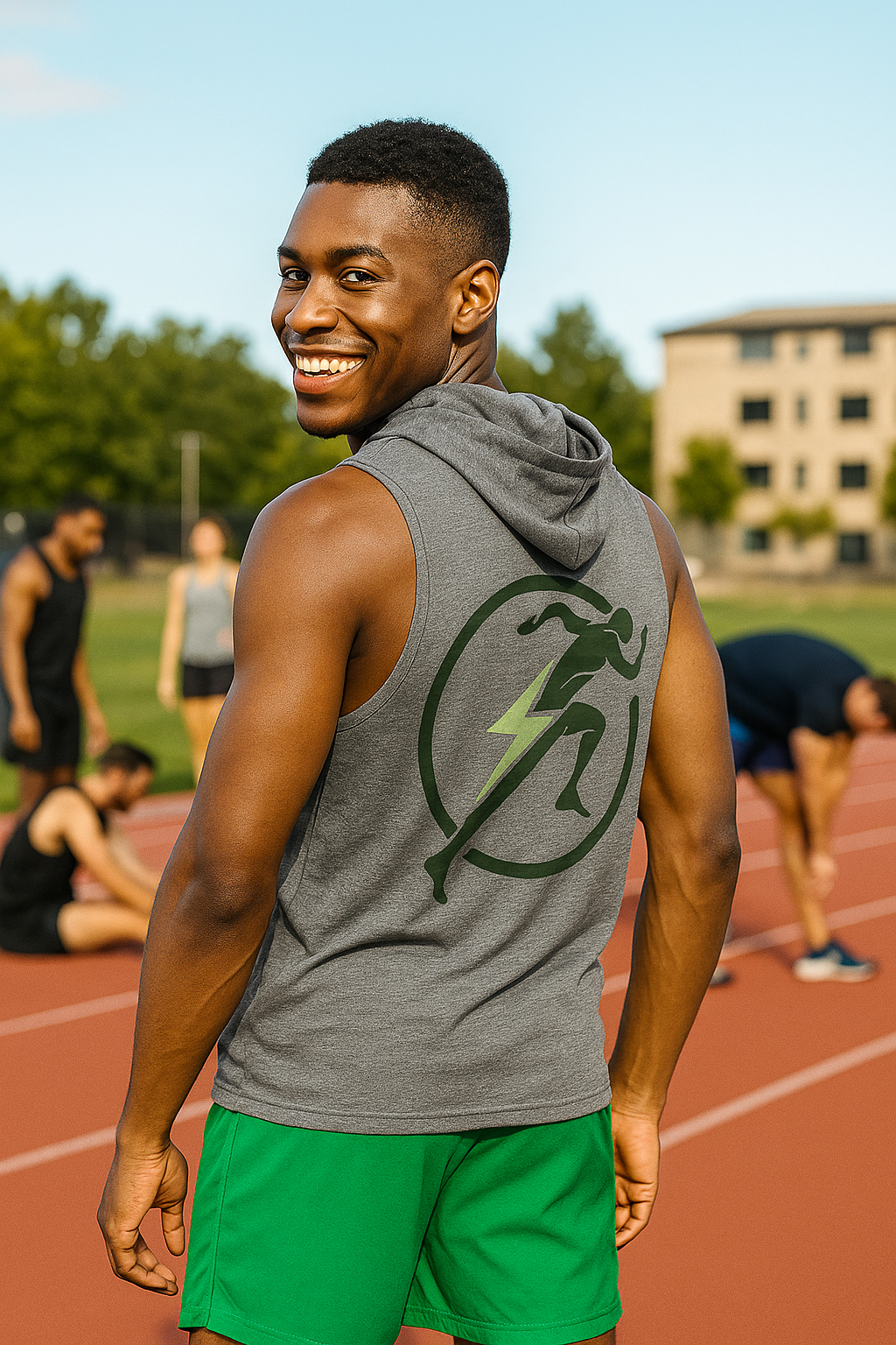B Fit Men's Sleeveless Never Stop Hoodie