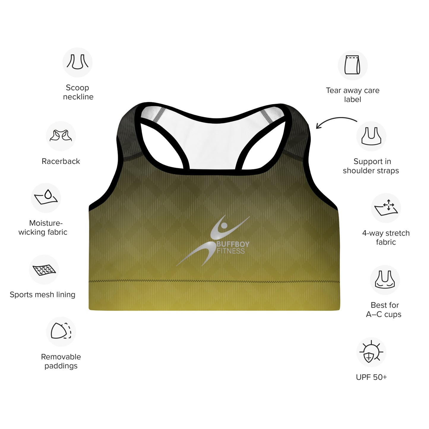 Buffboy Fitness Signature Padded Sports Bra