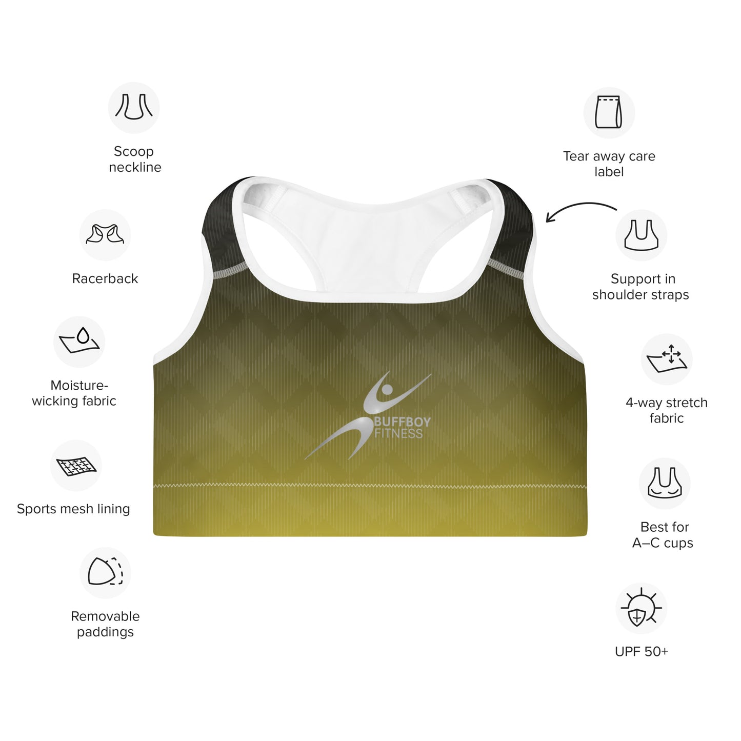 Buffboy Fitness Signature Padded Sports Bra