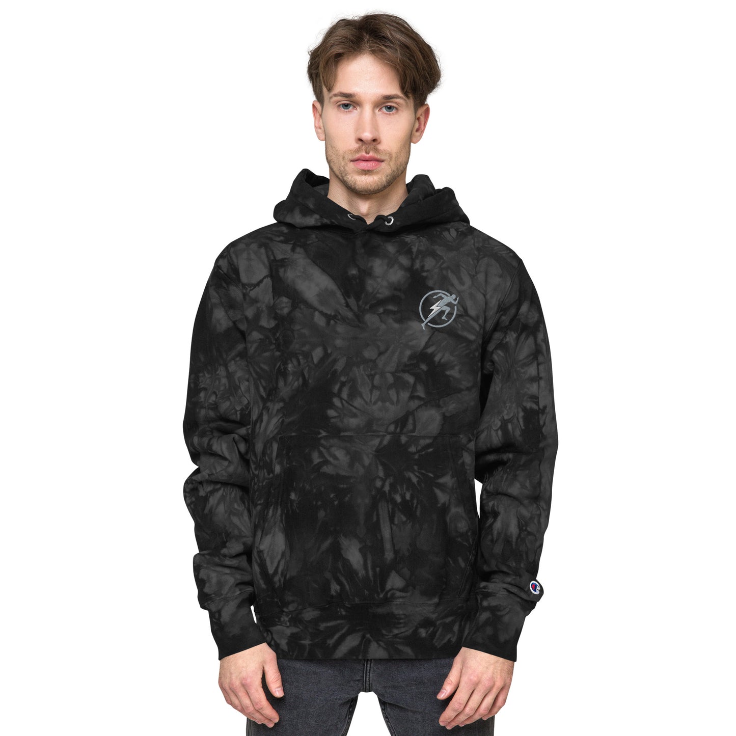 Mens' Black/White tie-dye hoodie